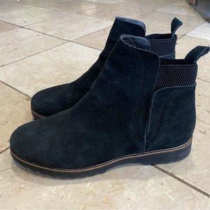 Blondo Suede Leather Ankle Boots - Danika - Womens 9.5 - black - Waterproof